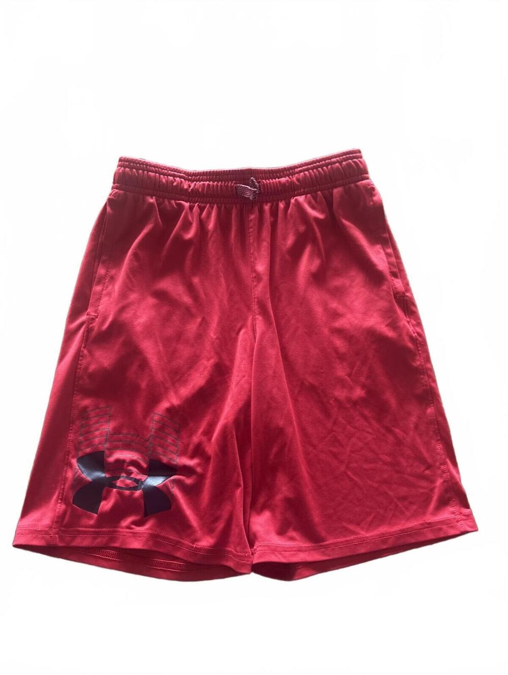 Under Armour HeatGear Loose Youth Medium Red Athletic Shorts SZ 8 10 Youth Boys